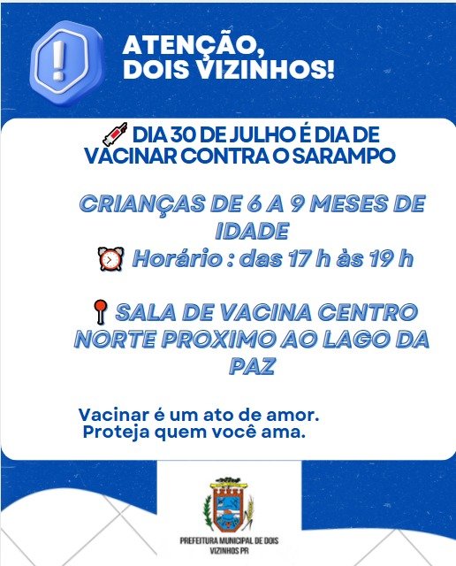 Campanha Nacional de Atualização Vacinação Contra o Sarampo Inicia Segunda Etapa no Dia 18.