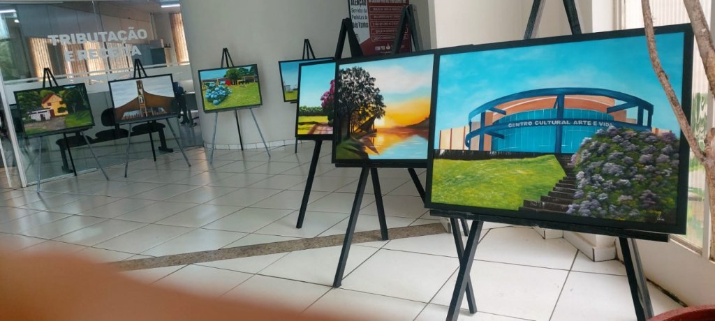 Prédio Administrativo Recebe Exposição "Dois Vizinhos Nossa Terra" Desenvolvida por Alunos do Curso de Pintura