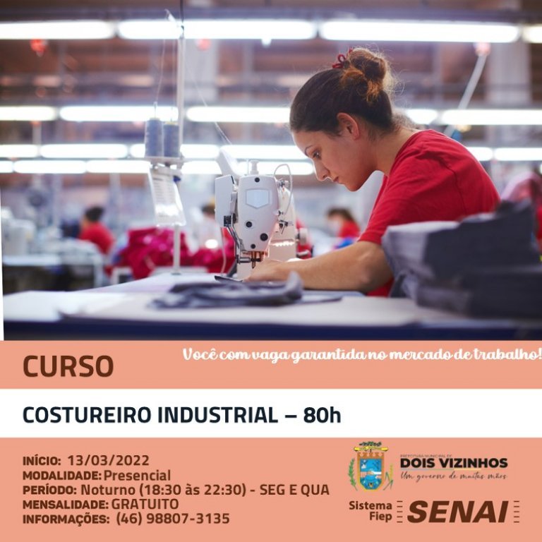 Em Parceria Com o Sesi e Senai Administração Municipal Disponibiliza Novos Cursos Profissionalizantes de Forma Gratuita.